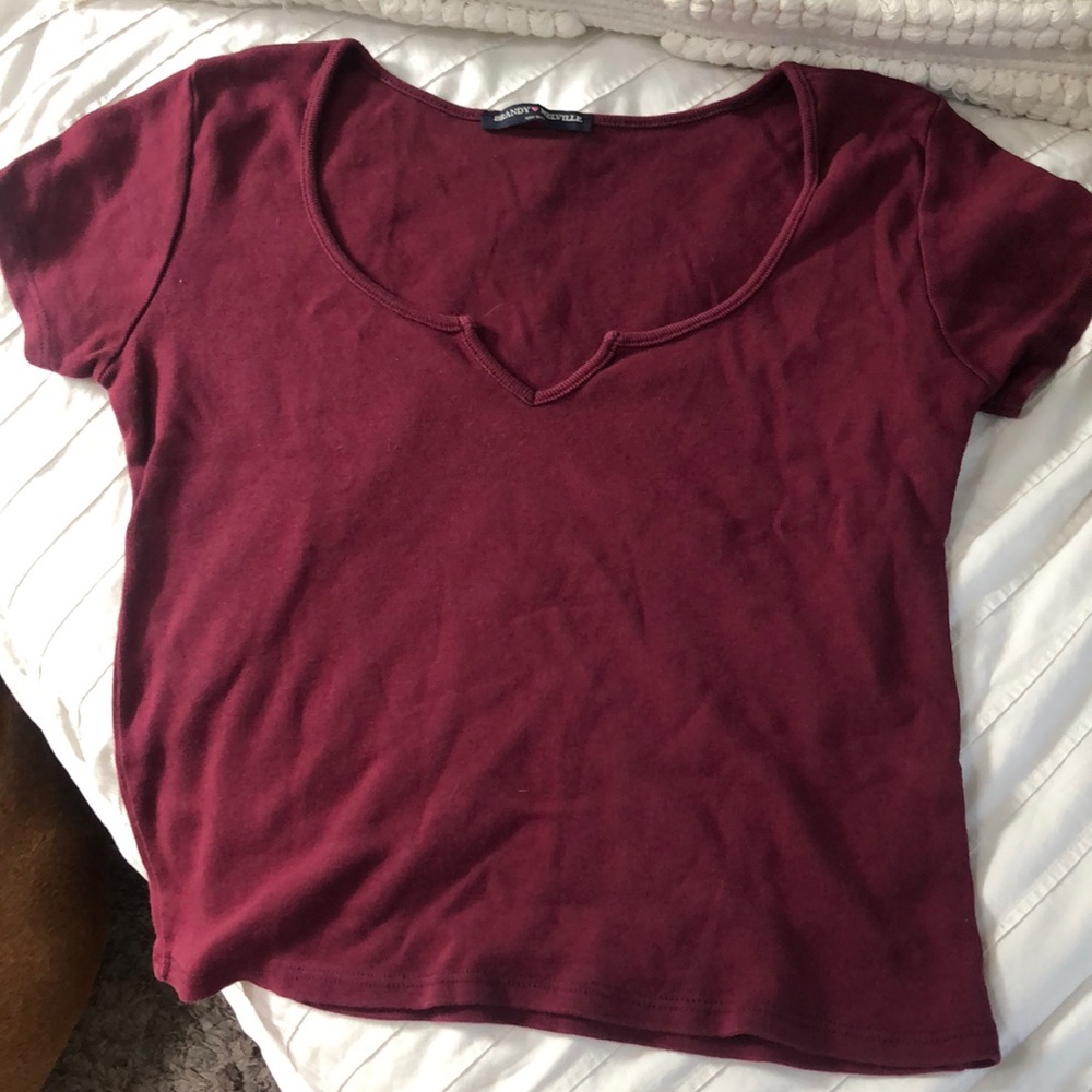 Brandy Melville burgundy crop top